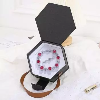 1шт браслет Caibao квадратный конфетный высококачественный роскошный темперамент модные ювелирные изделия 21cm красный