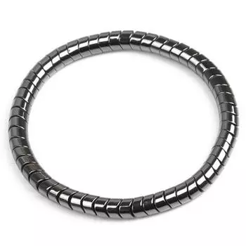 1шт. Браслет из черного камня с подвеской в виде змеиной кости и бусинами