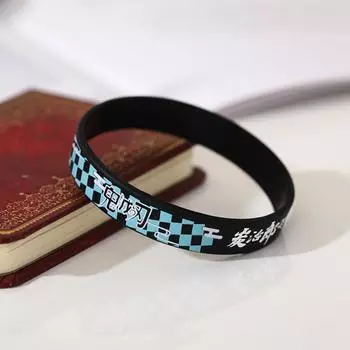 1шт браслет «Убийца демонов» силикагель мультфильм браслеты аниме Япония «Убийца демонов» чёрный