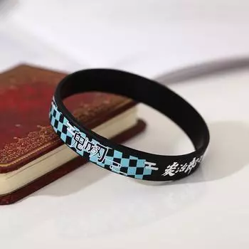 1шт браслет «Убийца демонов» силикагель мультфильм браслеты аниме Япония «Убийца демонов» чёрный