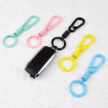 1шт брелок карабин тыква пряжка крепкий выдвижной автомобильный брелок эластичная пружина альпинистский крюк металлическая застежка из цинкового сплава розовый