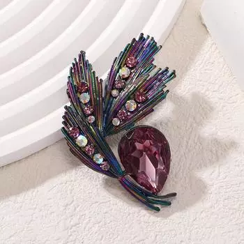 1шт бриллиантовые жемчужины грудь цветы цветы красочные бабочки высококачественные листья женская брошь растения несколько стилей