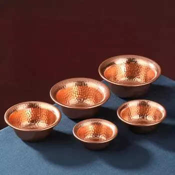 1шт Будда буддийские принадлежности религиозные украшения блюдо непальская чаша для водоснабжения чистая медь 7cm