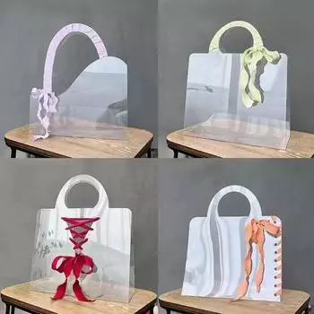 1шт букет цветов упаковочная сумочка без лент прозрачная сумочка ПЭТ свежая цветочная коробка