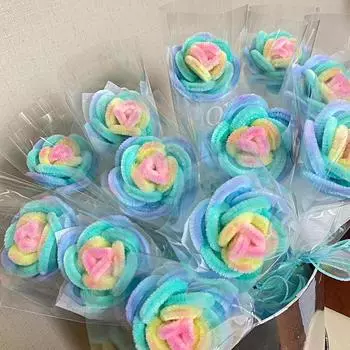 1шт. Букет роз, одинарная трубка, искусственный цветок, насыщенные цвета, букет своими руками, продвинутое ощущение вечного цветка, круглая роза ручной работы