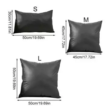1шт Чехол для подушки для спальни, гостиной, искусственная кожа, однотонный цвет, без подушки, водонепроницаемый чехол для подушки, домашний декор 30*50cm чёрный