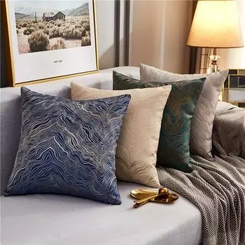 1шт, чехол для подушки с мраморной текстурой, наволочка, декор комнаты, декор спальни, декор дивана, аксессуары для коллекционных зданий (Подушка не входит в комплект) синий