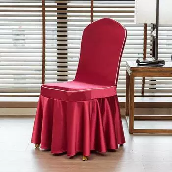 1шт чехол для стула для свадьбы украшение для вечеринки спандекс с юбкой плиссировка использование эластичный стрейч обеденный роскошный день рождения отель банкет