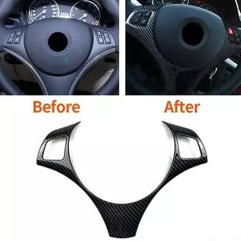 1шт чехол на руль черный стильный из углеродного волокна