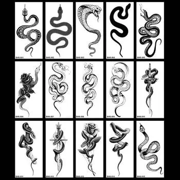 1шт черная змея водонепроницаемый поддельные татуировки временные татуировки наклейки