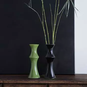 1шт черно-белая ваза художественная ваза в форме бамбука маленькая ваза гидропонная ваза украшение для дома 4 цвета белый