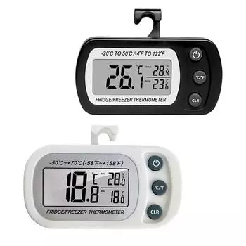 1шт цифровой ЖК-термометр с крючком, термогигрометр, универсальный, холодильное хранилище, холодильник, дом, спальня White