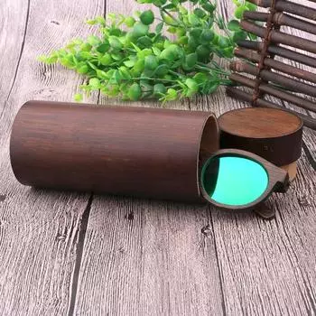 1шт цилиндрический бамбуковый деревянный футляр для очков ретро бамбуковый футляр для очков натуральный бамбуковый цвет коробка для хранения влагостойкий жёлтый