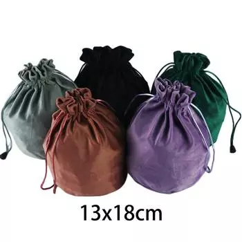 1шт. Цветная сумка для игральных костей, затягивающаяся на шнурок, бархатная для покера, конфет, ювелирных изделий, подарочной упаковки 13*18 см розовый