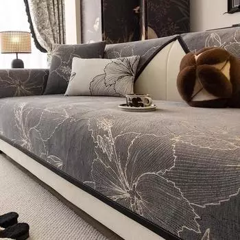 1шт Цветочный Чехол для дивана из синели, противоскользящий, универсальный, чехол для дивана, всесезонный, для шезлонга, полотенце для гостиной A 70x70