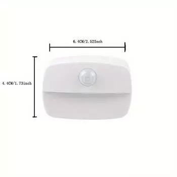 1шт датчик движения интеллектуальный ночник, батарейный отсек шкаф свет, подходит для спальни, лестницы, шкафа, прикроватной тумбочки, (без батареи) белый