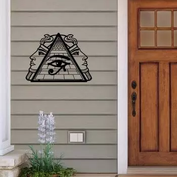 1шт. Декор в виде пирамиды - Потрясающие настенные художественные украшения для внутренней гостиной, черный классический стиль светло-серый