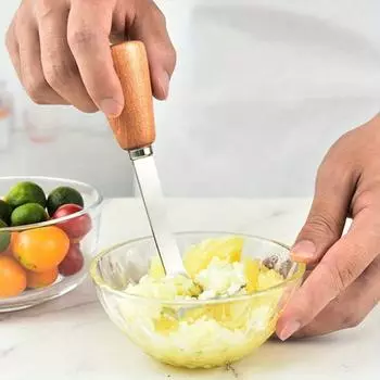 1шт деревянная ручка пресс для картофельного пюре бытовой толкушка для детского питания ручной инструмент для пюре 1pc