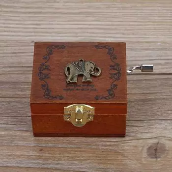 1шт деревянная рукоятка музыкальная шкатулка механическая классическая поделка подарок на день рождения (Сова)