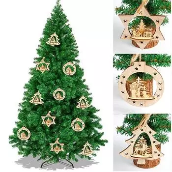 1шт деревянная стереоскопическая рождественская елка подвесная подвеска креативное праздничное украшение Christmas tree