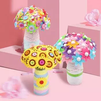 1шт держащий цветок обучающая игрушка детский сад искусство сделай сам ручная работа креативный пуговица букет ручной работы