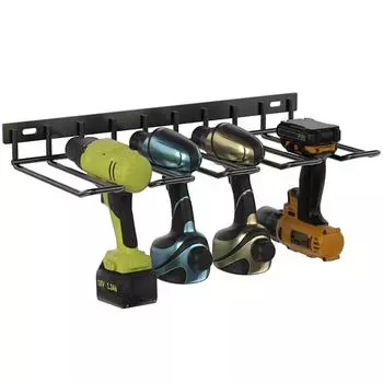1шт держатель для дрели органайзер для электроинструмента настенное крепление 4 беспроводных металлических полки держатель для хранения утилит для беспроводных инструментов Dewalt чёрный