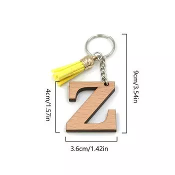 1шт держатель для ключей брелок для ключей с буквами брелок для сумки подвеска из дерева брелок для автомобиля винтажная кисточка женская мода