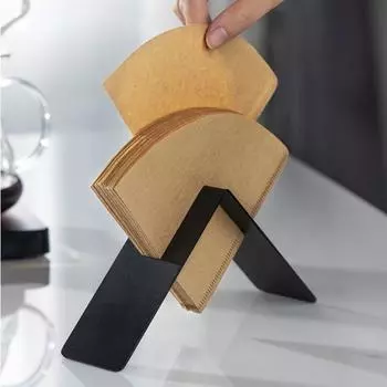 1шт держатель для кофейной бумажной бумаги из нержавеющей стали с одним слотом, подставка для кофейной бумажной бумаги, подставка для хранения кофейных фильтров чёрный