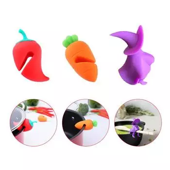 1шт держатель для крышки кастрюли термостойкий силиконовый против проливания фиксатор против перелива