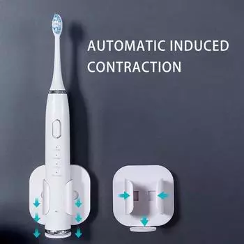 1шт держатель для зубной щетки органайзер электрический выдвижной настенный держатель для зубной щетки для экономии места для аксессуаров для ванной комнаты чёрный