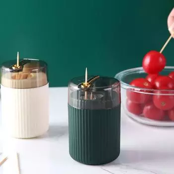 1шт держатель для зубочисток Push-to-Eject пластиковый держатель для зубочисток подходит для коробки для хранения зубочисток украшение гостиной белый