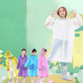 1шт детский плащ-дождевик, шапка, походные принадлежности, походное пончо для кемпинга, пластик
