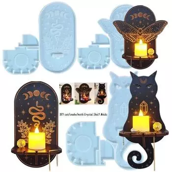 1шт DIY клей капает плесень 3 стиля настенный силиконовый плесень украшения дома cat синий