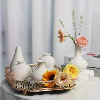 1шт DIY Маленькая ваза сухоцвет украшение керамические поделки керамическая ваза пустая белая