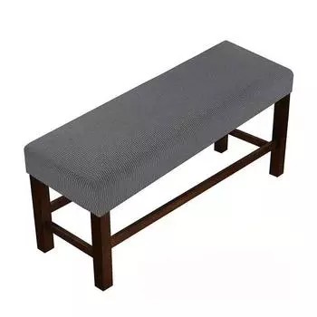 1шт длинный чехол для скамьи однотонный защитный чехол моющийся полный утолщенный эластичный чехол пылезащитный темно-серого