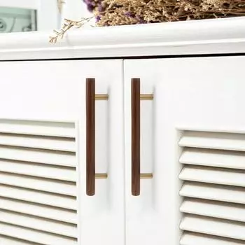 1шт домашний декор ящик тянет дверные ручки ручки шкафа деревянные длинные ручки натуральная латунь A