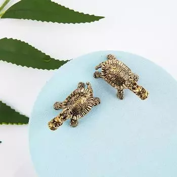 1шт Дракон Черепаха Литье Статуэтка Металлическая Ретро Скульптура Настольное Украшение Подарок 1 PC