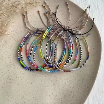 1шт Двенадцать знаков зодиака Европа и США тонкие рисовые бусины браслет ювелирные изделия многостильный и разноцветный