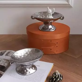 1шт двухручный для раковины керамическая мыльница спальня высокий поднос ванная комната ключница домашний серебристо-черный винтаж 2 цвета серебряный