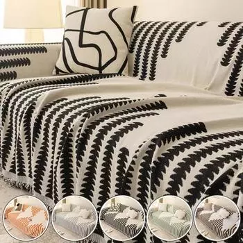 1шт Двусторонний Чехол для дивана из шенилла, полотенце, чехол для дивана, устойчивый к царапинам от кошек, всесезонный чехол для дивана из шенилла для гостиной, одеяло, все включено 180x130cm оранжевый