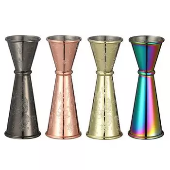 1шт джиггер в японском стиле из нержавеющей стали двойной джиггер для коктейлей 1 унция / 2 унции