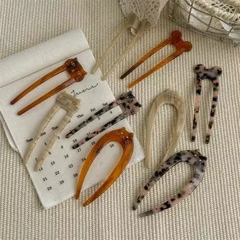 1шт геометрическая палочка для волос милая U-образная шпилька простая головная убор пучок волос вилка креативный дизайн кошка шпилька модные украшения