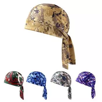 1шт головной убор защита от солнца печатные шапки впитывают пот велосипедная кепка цифровой платок пиратская повязка на голову камуфляжный головной убор