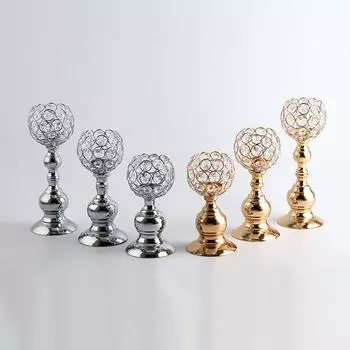 1шт горный хрусталь хрустальный подсвечник свадебный ужин посуда украшения реквизит L золотой