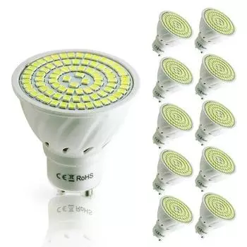 1шт GU10 220В лампа прожектор светодиодная лампа SMD точечный светильник 220В 210В энергосберегающий 110V 6W белый