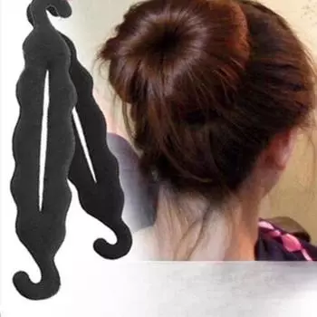 1шт губчатая катушка для волос, улучшенная версия, щипцы для завивки с двумя крючками, инструмент для укладки волос, артефакт катушки для волос с шарообразной головкой чёрный