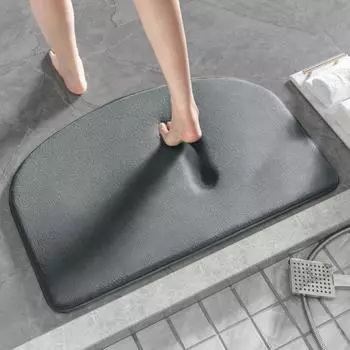 1шт губчатый большой круглый угловой коврик для ванной, декоративный коврик для двери спальни гостиной 400MMx600MM