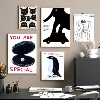 1шт гусь утка кит абстрактная печать холст картина постер водонепроницаемый HD спальня вход семейная гостиная бар настенное украшение 21*30cm No Frame