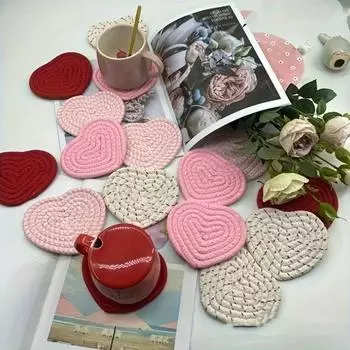 1шт хлопковый канатный коврик для чаши простая скандинавская антиожоговая теплоизоляционная подставка хлопковые нити плетеные подставки ручной работы 12.5 x 10.5cm