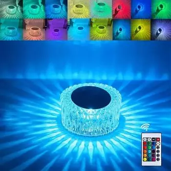 1шт хрустальная настольная лампа RGB16 цветная тональная подсветка USB зарядка декоративная настольная лампа Colorful белый